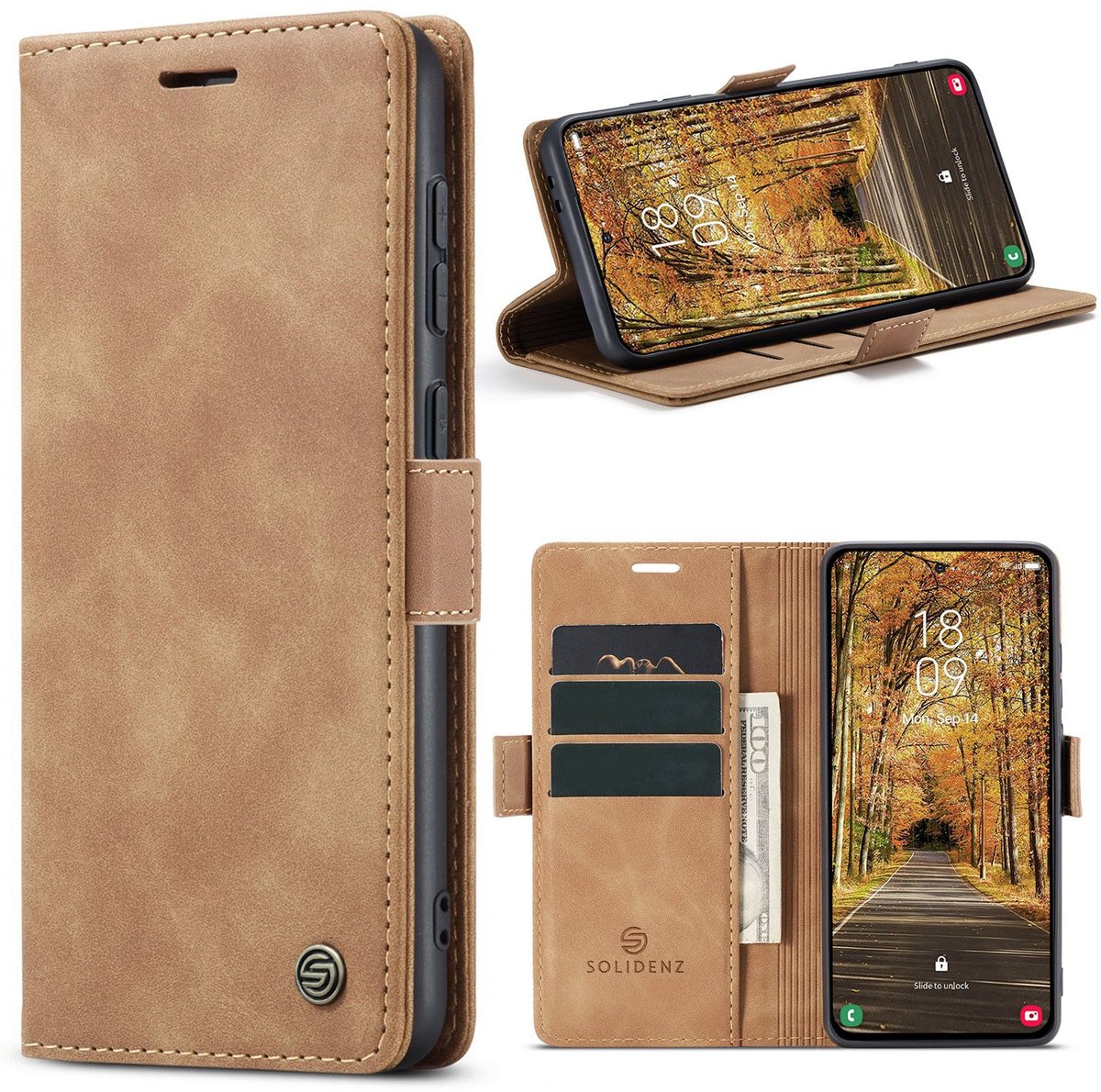 Solidenz Hoesje - Geschikt voor Samsung Galaxy S26 Plus - Urban Book - Bruin