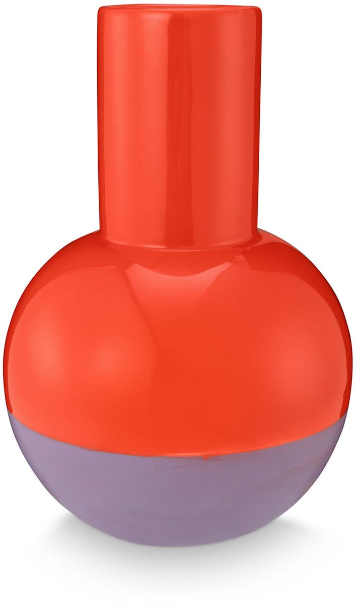 vtwonen Vaas - Decoratie - Bloemenvaas van Keramiek - Rood - 21cm
