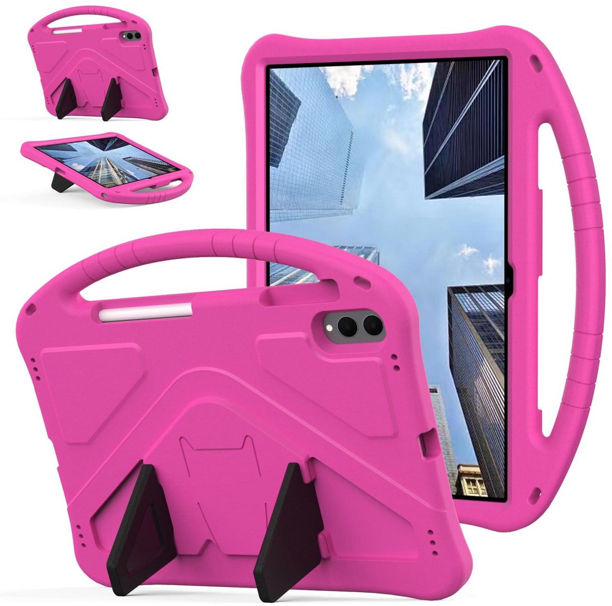 Mobigear Tablethoes geschikt voor Samsung Galaxy Tab S11 Ultra Hoes EVA Schuim | Mobigear AeroArmor Backcover + Stylus Houder | Schokbestendig Galaxy Tab S11 Ultra Telefoonhoesje | Anti Shock Proof + Standaard - Roze