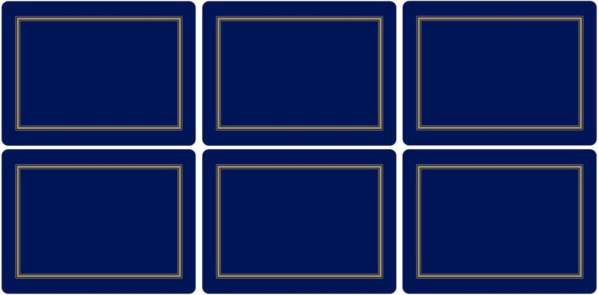 Set van 6 Klassieke Placemats met Kurken Achterkant - 30.5 x 23 cm