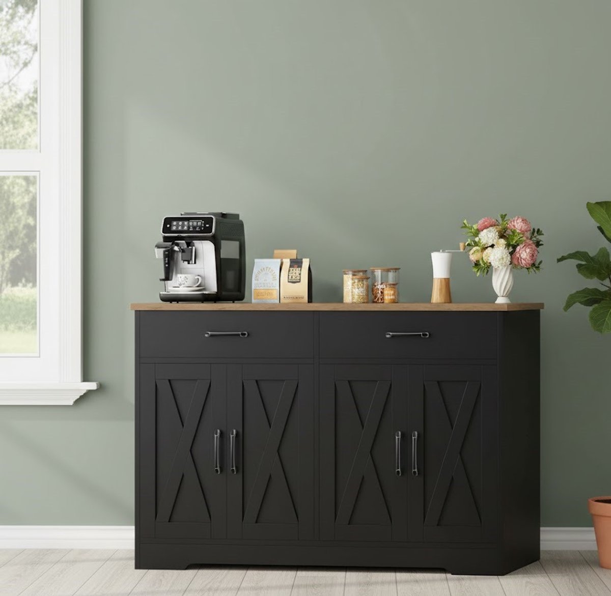 Stijlvol Sonoma Grijs Dressoir met 3 Laden – Multifunctionele Kast voor Woonkamer, Slaapkamer of Hal – Depauwwonen Opbergkast, Modern Design, 60x35x76cm – Depauw