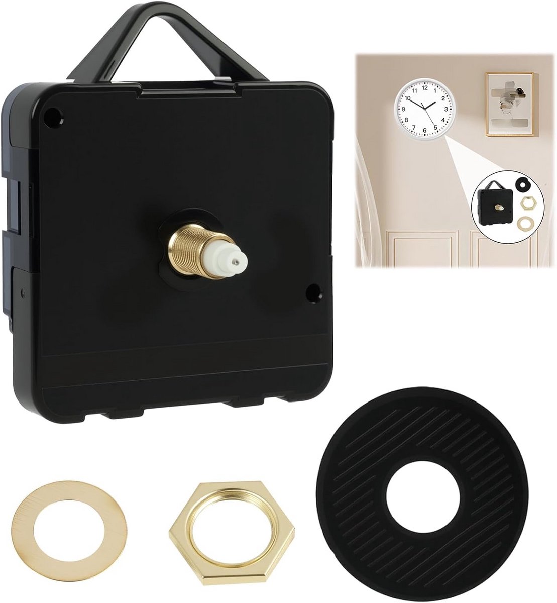 Stil Quartz Uurwerk voor Wandklok met Hartwijzers - Inclusief Mechanisme tot Ø 20 cm