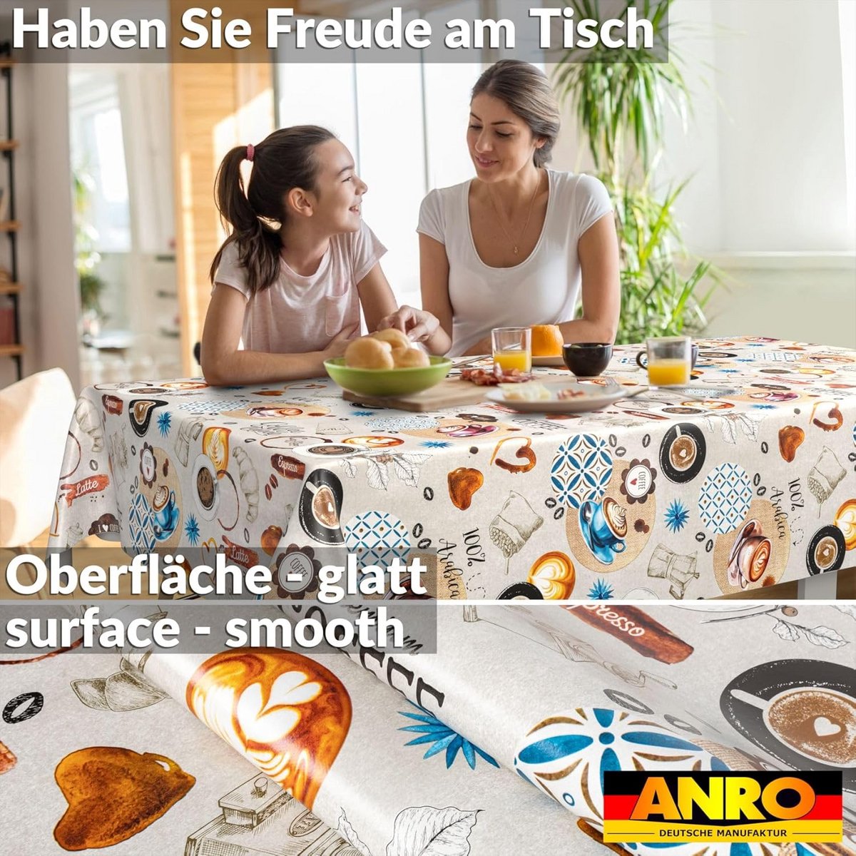 Afwasbaar tafelkleed tafelzeil waterafstotend 300 x 140 cm snijrand
