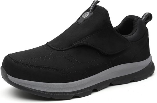 Diabetische schoenen voor oudere mannen, lederen extra brede wandelschoenen voor oedeem haak en lus herstel Oxford schoenen voor gezwollen voeten UK 7 (26,5 cm