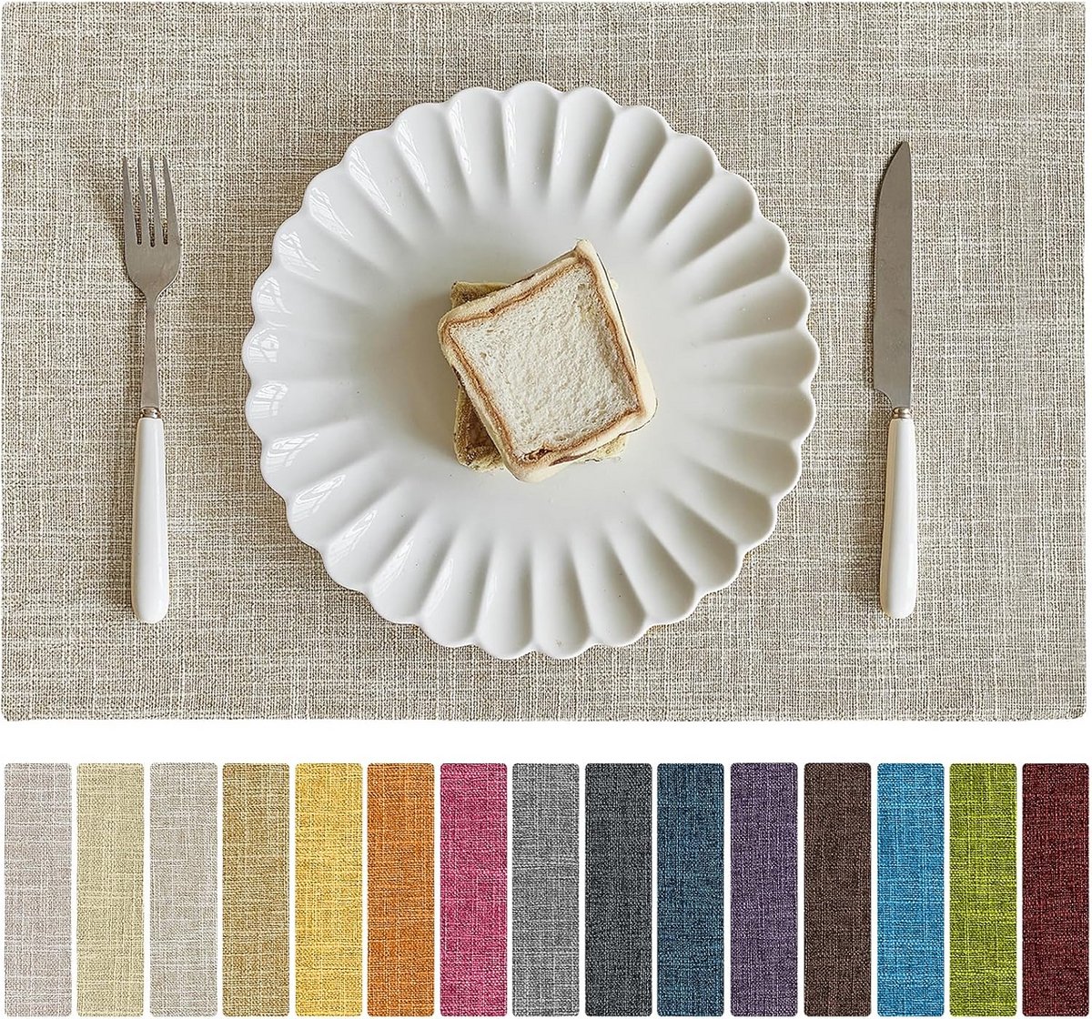 Set van 10 Imitatielinnen Placemats - Hittebestendig en Duurzaam voor Eetkamer en Keuken