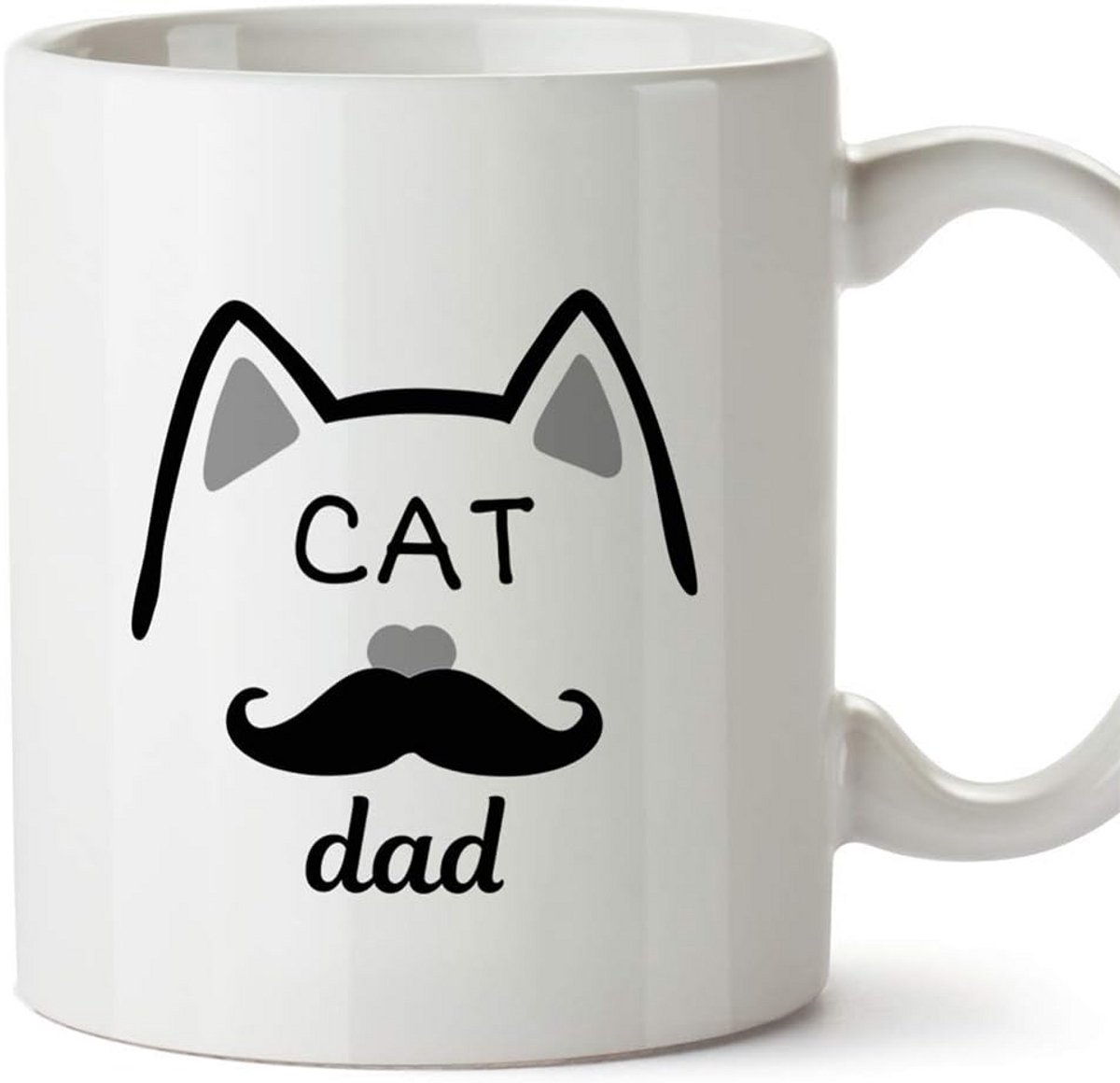 Grappige Keramische Mok voor Kattenliefhebbers en Vaders met Tekst