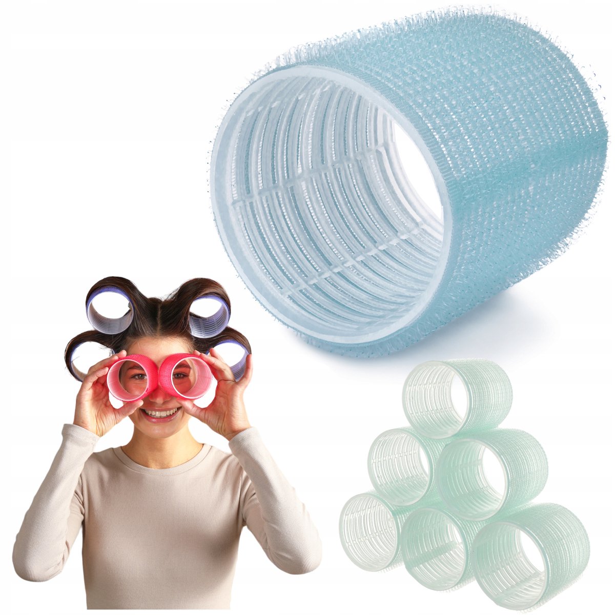 Poniks Velcro Haarrollers - 56mm - Zelfhoudend op het hoofd, lichtgewicht