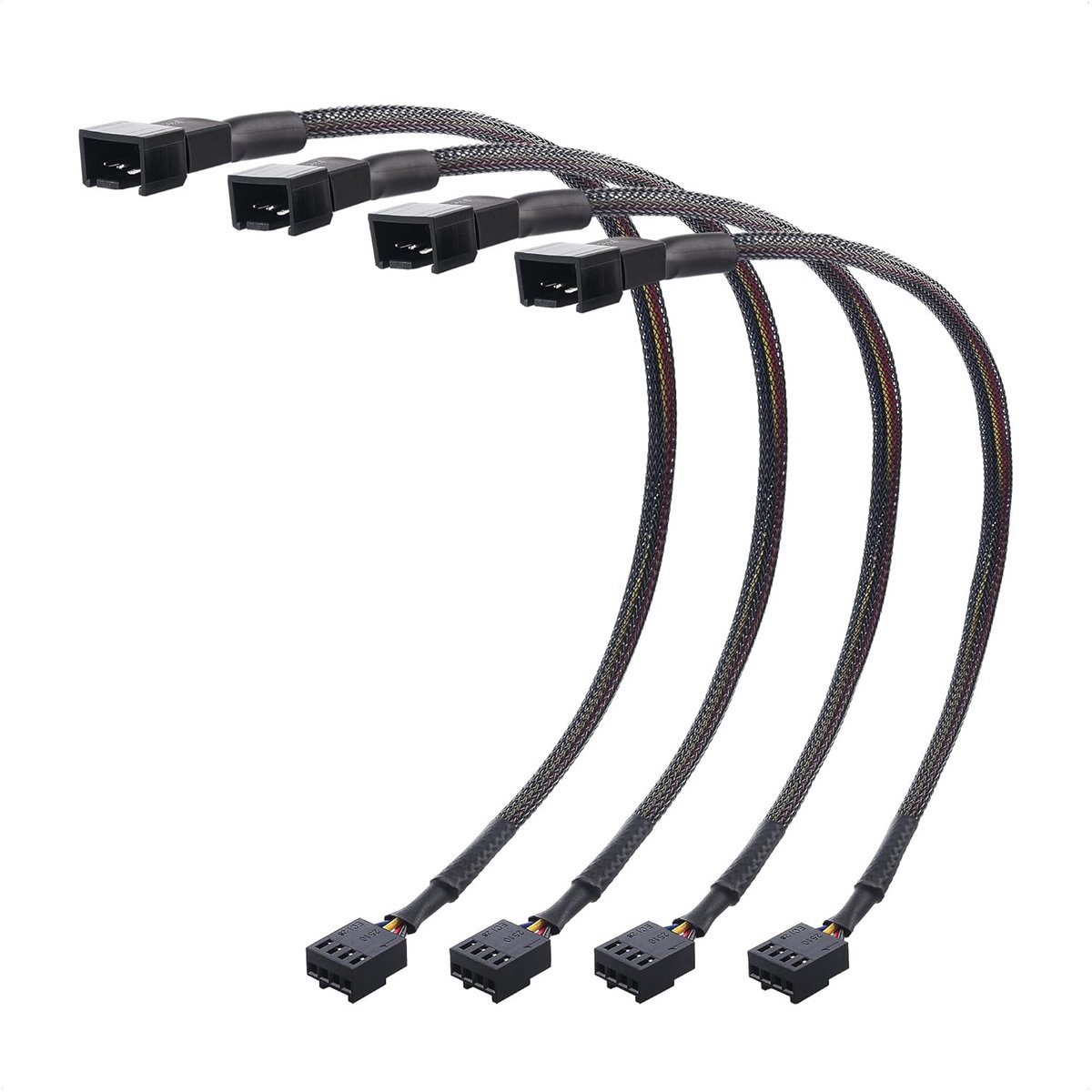 4 Stuks 30cm PC Ventilator Verlengkabels 4-polig PWM Set