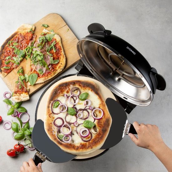 DOMO Pizza Oven 'My Express Pizza' zwart - pizzaoven met steen — afbeelding 2