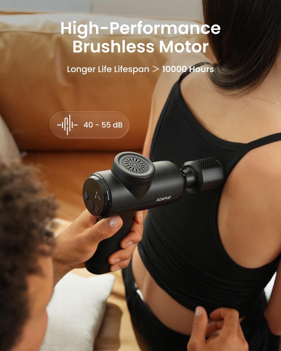 RENPHO Active Thermacool Massage Gun - Warmte- & Koudetherapie - Krachtige Percussie Massage - 5 Massagekoppen - Stil & Oplaadbaar - Spierherstel & Ontspanning — cadeau in Sport & Outdoor - foto 4