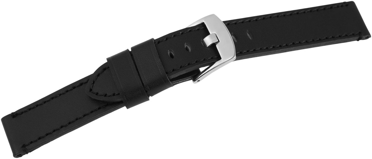 Steinmeister Steinmeister heren vervangende armband LB0038 Horlogeband van echt leer, zwart, 18 mm - 26 mm