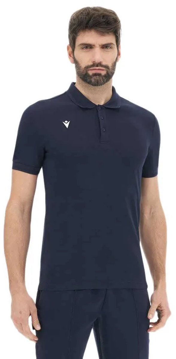 Macron Lindos Korte Mouw Poloshirt Blauw XL Man
