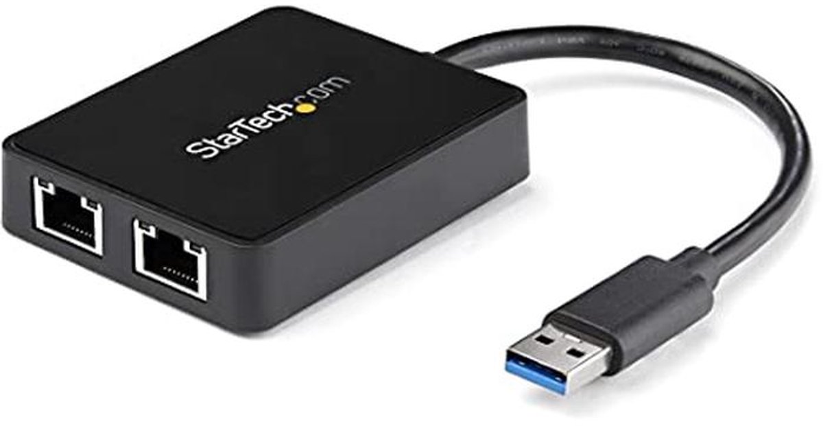 USB 3.0 naar 2 Poort Gigabit Ethernet Adapter met USB Pass-Through