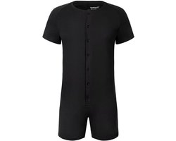 Korte Pyjama Leotard Top voor Mannen - Comfortabele Katoenen Bodysuit en Romper