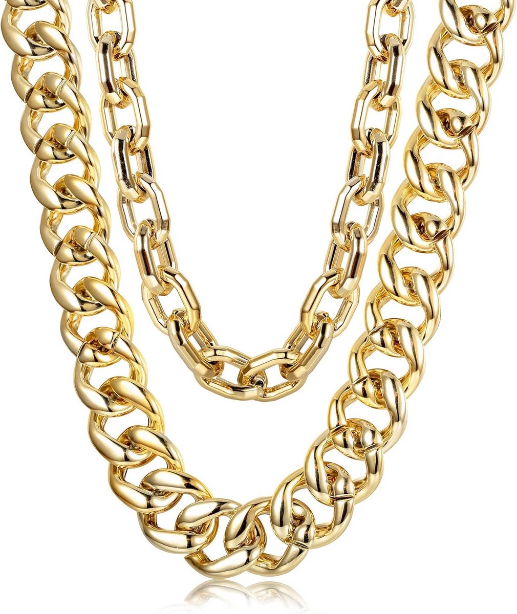 Dikker Gouden Halsketting voor Heren - Hip Hop Punk Stijl, Jaren 80-90, Personaliseerbaar, Mode Sieraden