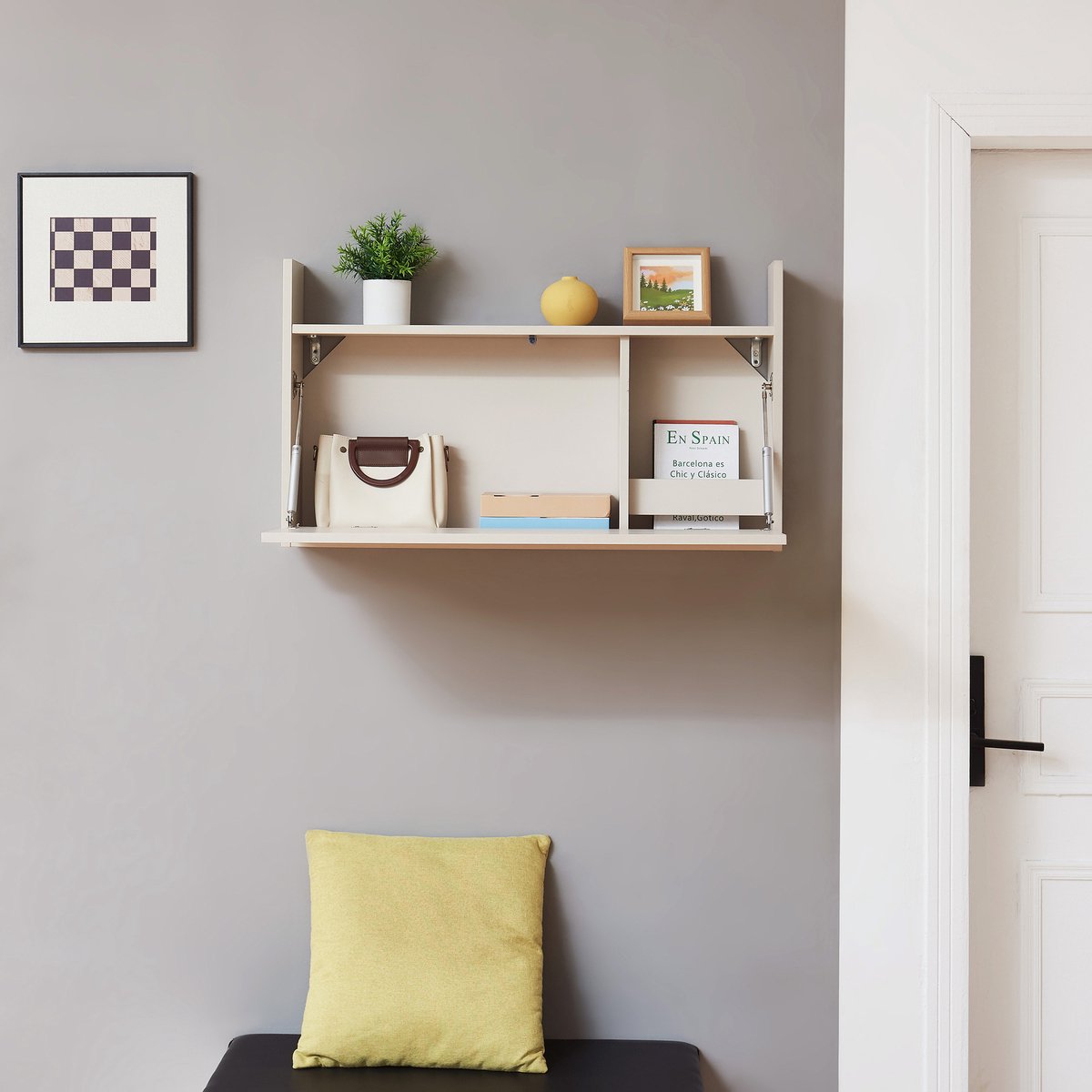 Klaptafel Rautalampi wandbureau voor wandmontage beige [en.casa]