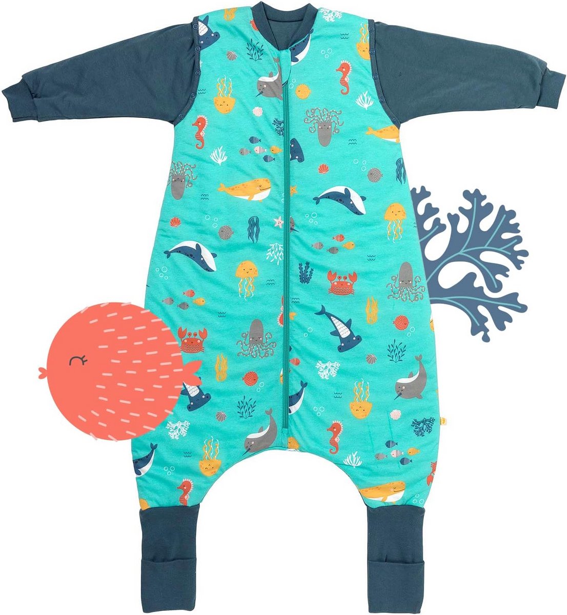 Slaapzak voor baby's met afneembare mouwen, geschikt voor het hele jaar (2,5 TOG)