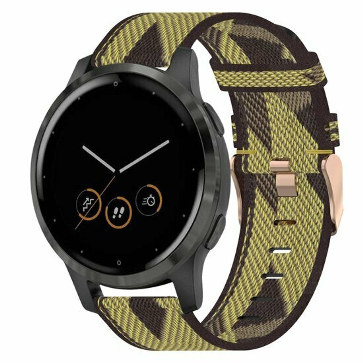 By Qubix - Canvas nylon bandje - Geel - geschikt voor Huawei Watch 5 - 42mm