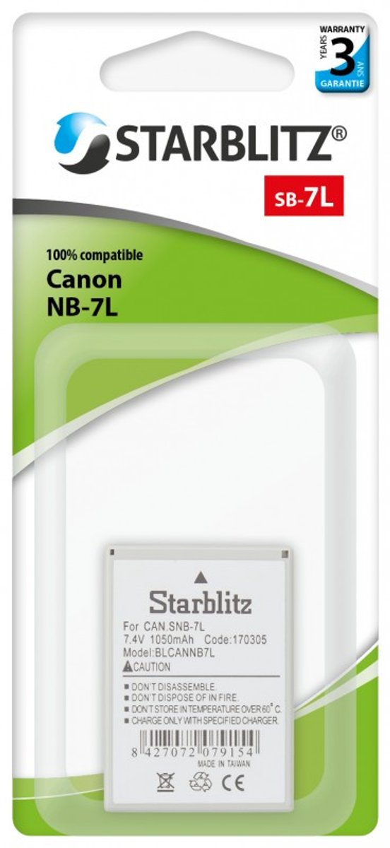 STARBLITZ Akku kompatibel mit CANON NB-7L