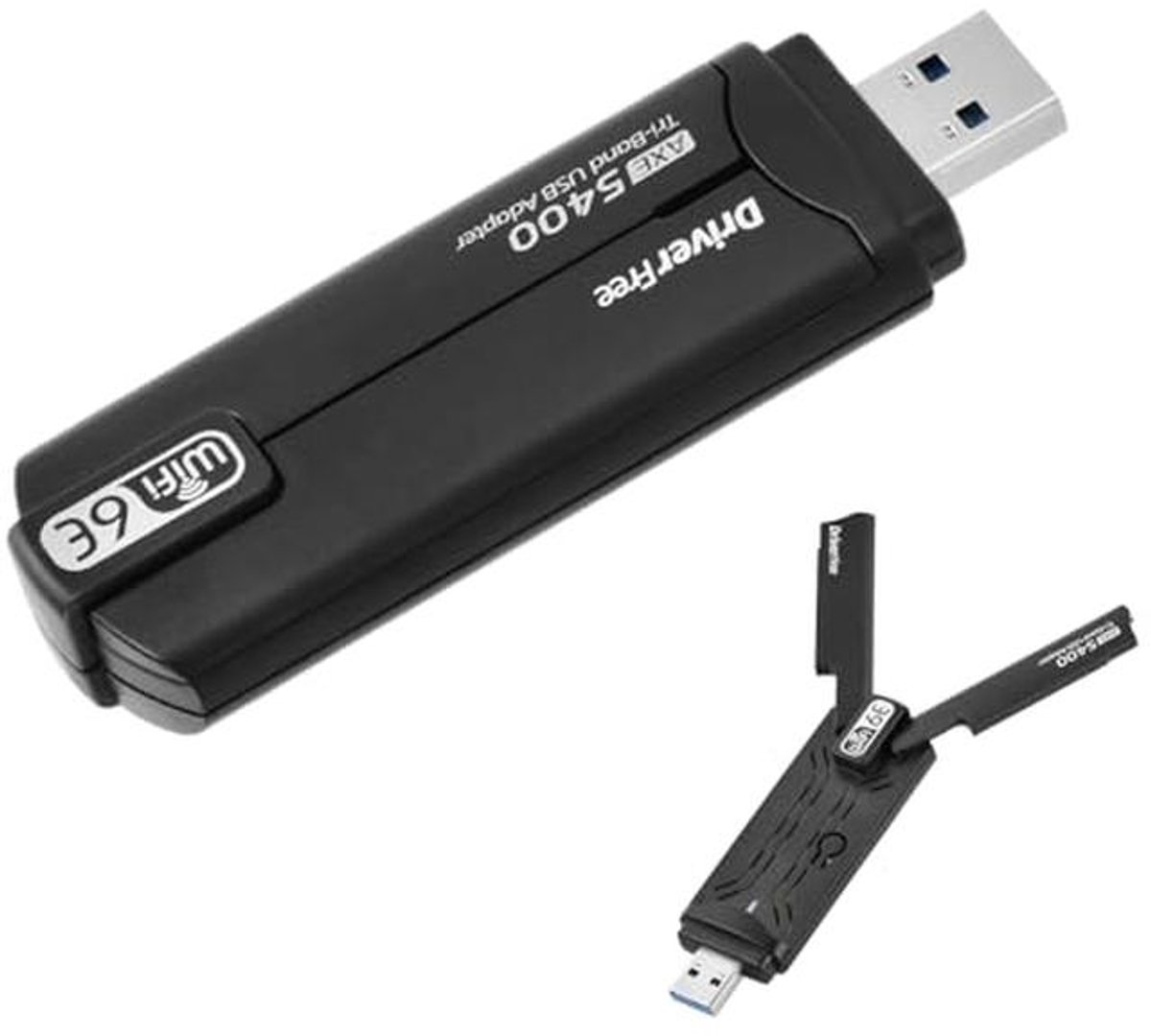 Mapille AXE5400 WiFi USB 3.0 Tri-Band Adapter 2.4G/5G/6G met WPA3, 6E Encryptie voor Windows 11/10 PC