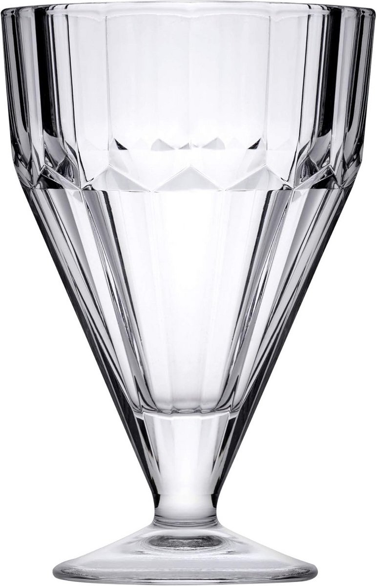 Glazen beker met rimpels, 360 ml - Set van 2