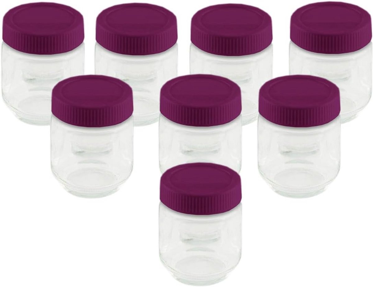 Yoghurt glazen potten 190 ml, herbruikbaar, met schroefdeksel