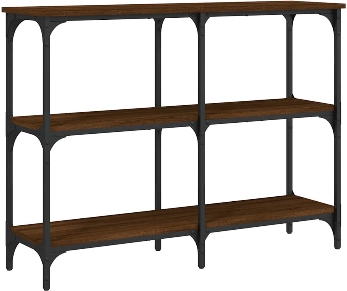 vidaXL Wandtafel - 100x29x75 - cm - bewerkt - hout - bruin - eikenkleur bruineiken