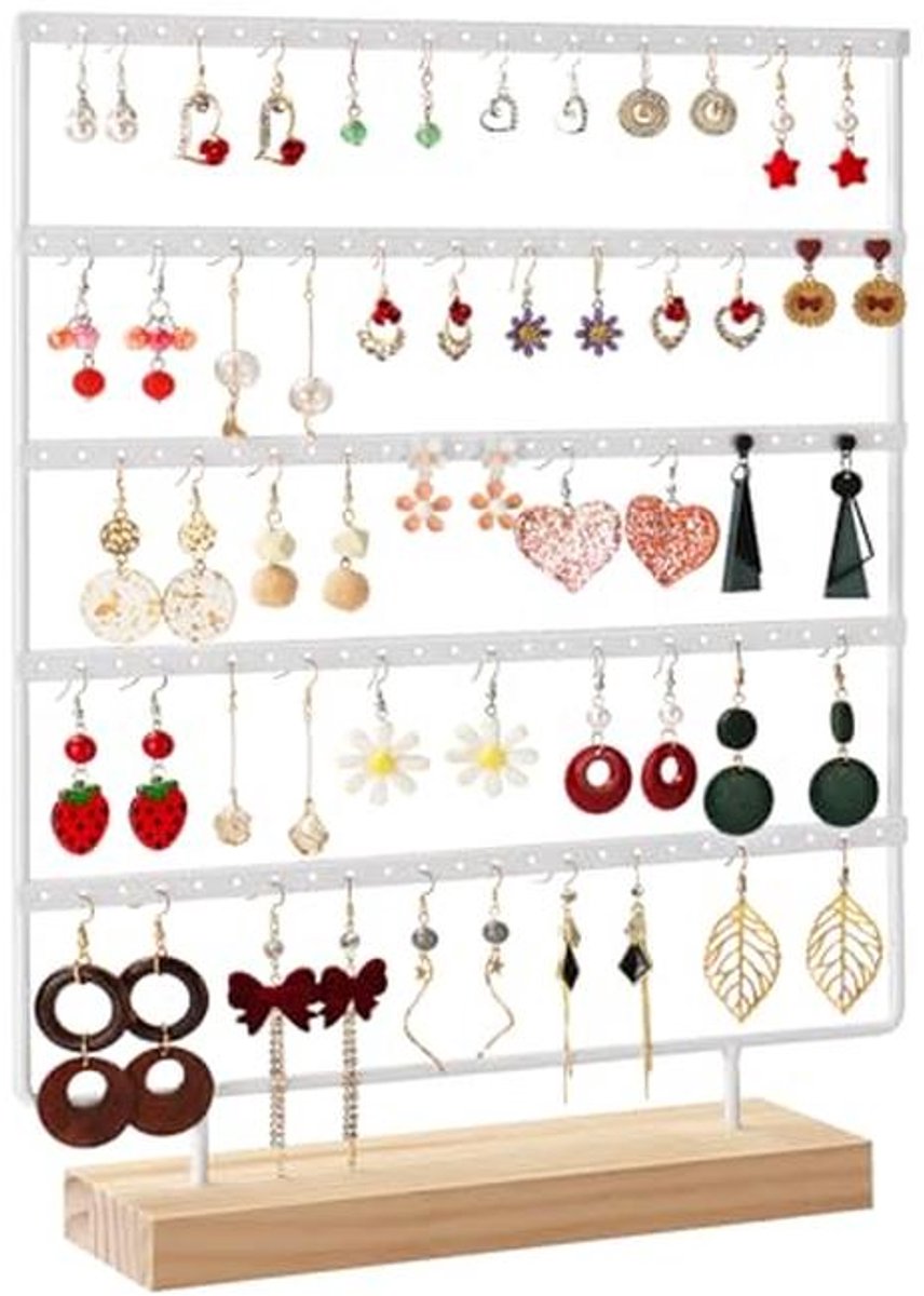 Oorbellen Opbergrek met 5-Lagen Sieraden Display voor Eenvoudige Organisatie