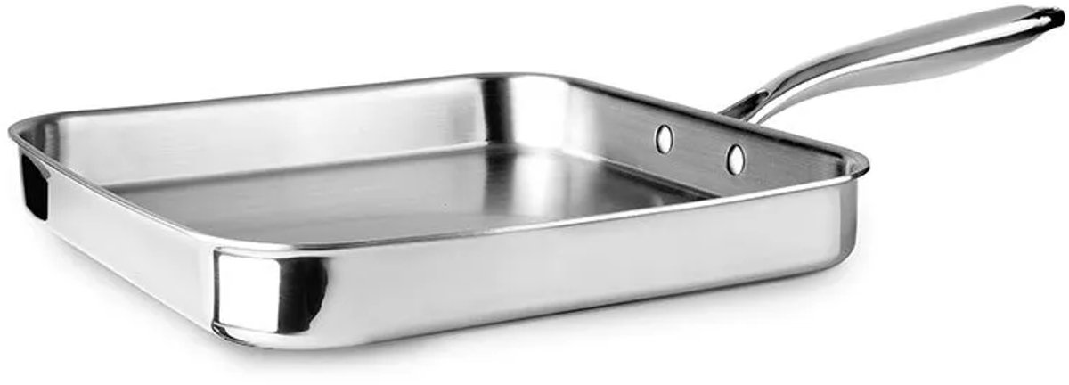 Ibili Triply Natural 28 Cm Vierkante Grill Zilver