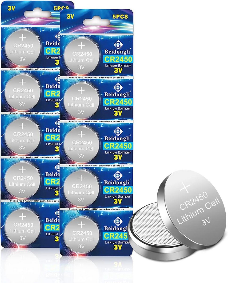 CR2450 3V Lithium Knoopcellen - 10 Stuks - Voor Al Uw Elektronische Apparaten