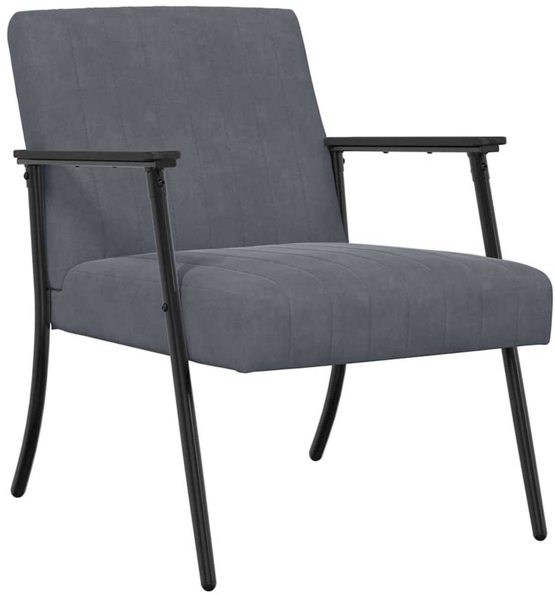vidaXL - Fauteuil - Donkergrijs - Fluweel