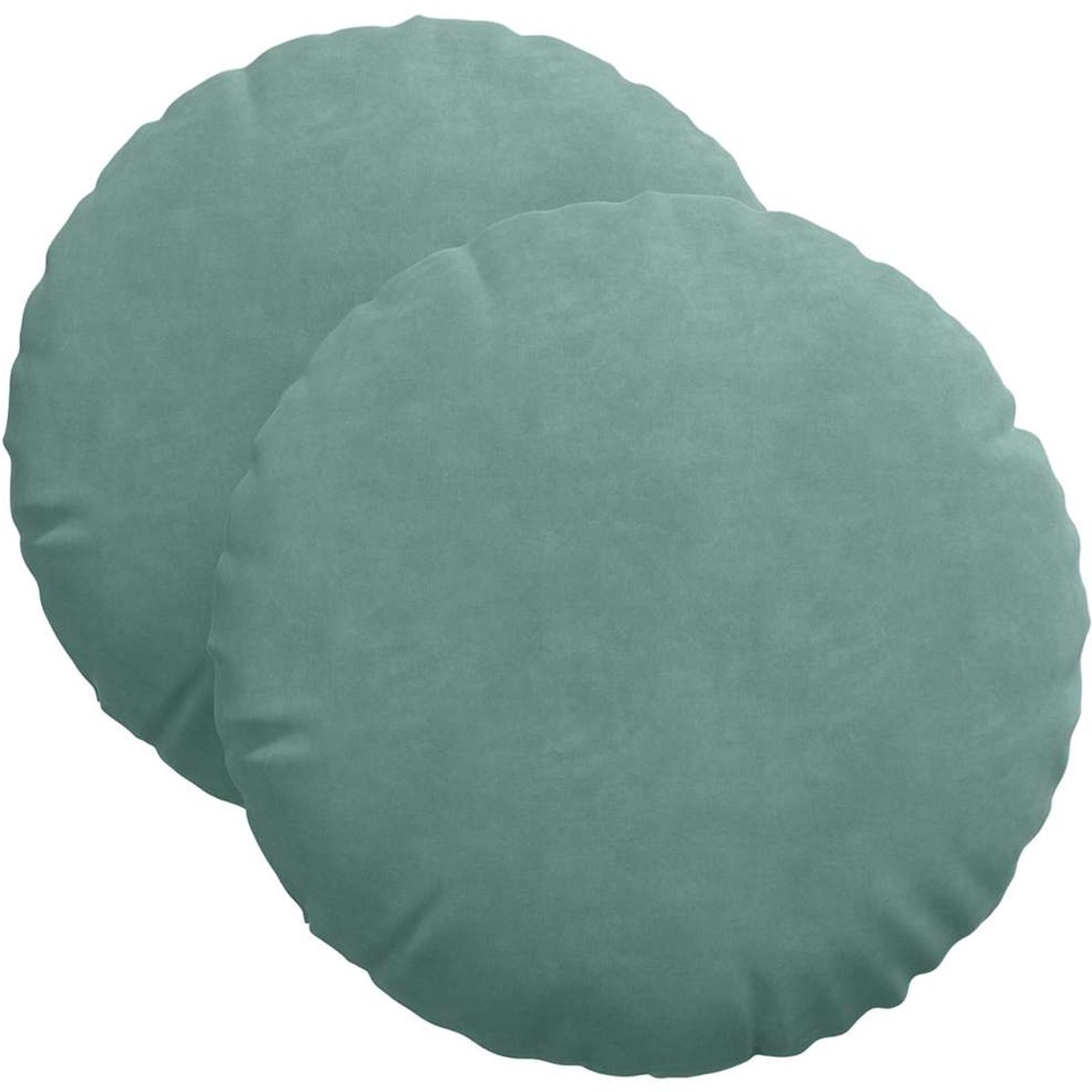vidaXL Zitkussens - 2 - st - Fluweel - Zeegroen - Diam. - 40 - x - 13 - cm
