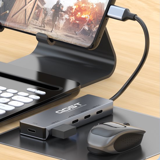 Qost Qost - 5 in 1 USB-C Hub - 10Gbps - PD 100W - Fast Charge en Data ...