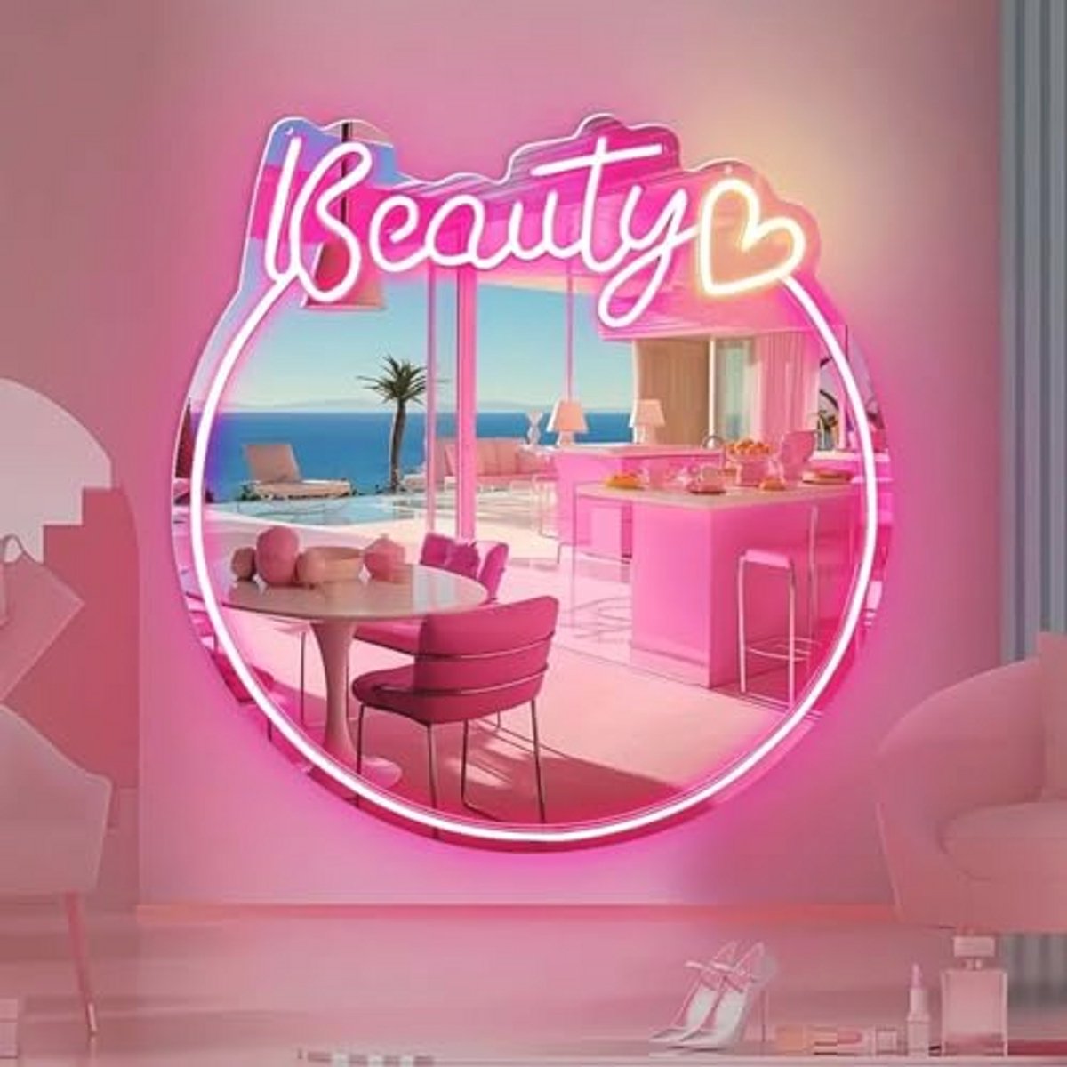 Neon Sign Roze Acryl LED Licht voor Slaapkamer en Woonkamer Decoratie