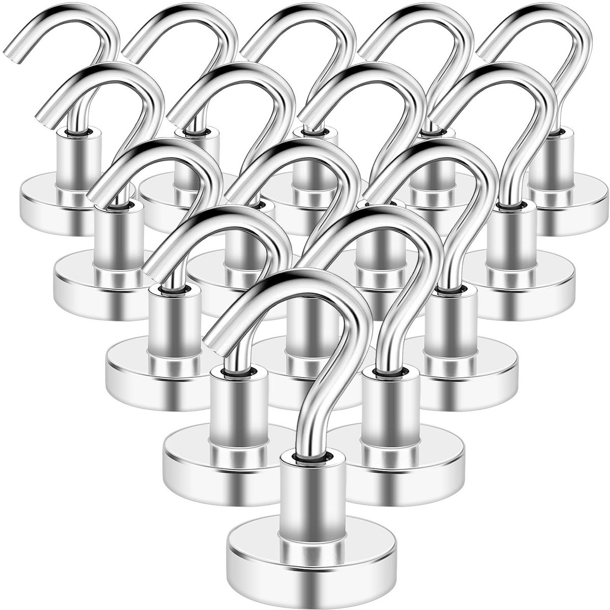 Ynkkvre - Magneet haakjes - Super sterke magnetische ophanghaakjes - Neodymium magneet sterk - 15 stuks - Tot 10kg draagkracht - Verwijderbaar zonder schade