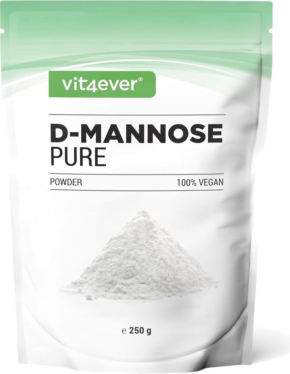 D-Mannose poeder - 250 gram - (4,1 maanden voorraad) - van plantaardige fermentatie - laboratorium getest - zuiver & natuurlijk - zonder toevoegingen - veganistisch | Vit4ever