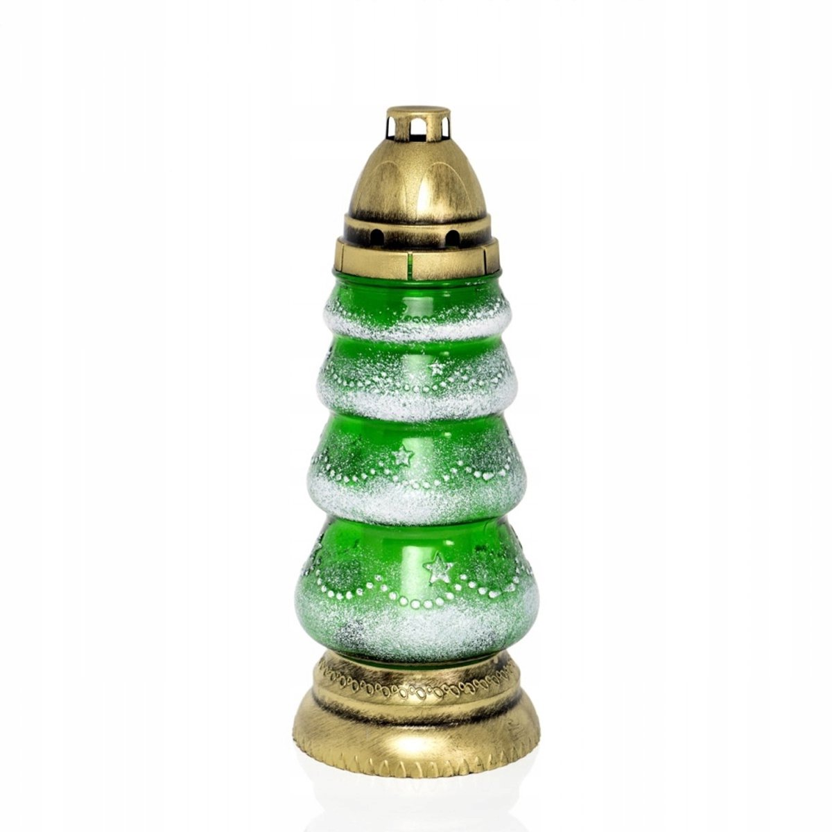 Groene Kerstboom Znicz - Decoratieve Graflicht met Gouden Kap
