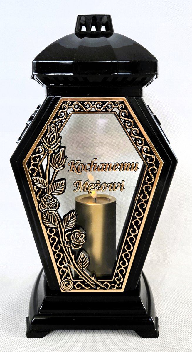 Glamour Kaars Golden Rose Zwart 38cm - Voor uw geliefde echtgenoot