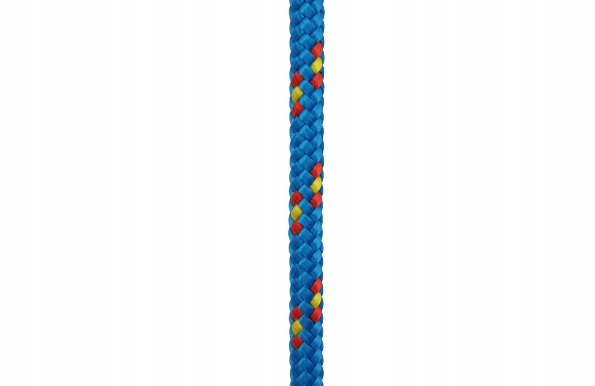 Bezalin Pasat Polyester Touw 6mm - Blauw met Rode/Gele Strepen