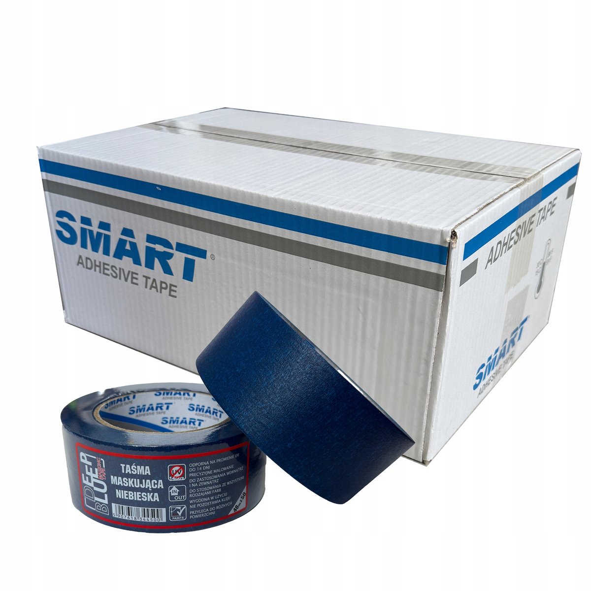 Blauwe schilderstape 48mm x 50m - UV-bestendig, 18 rollen