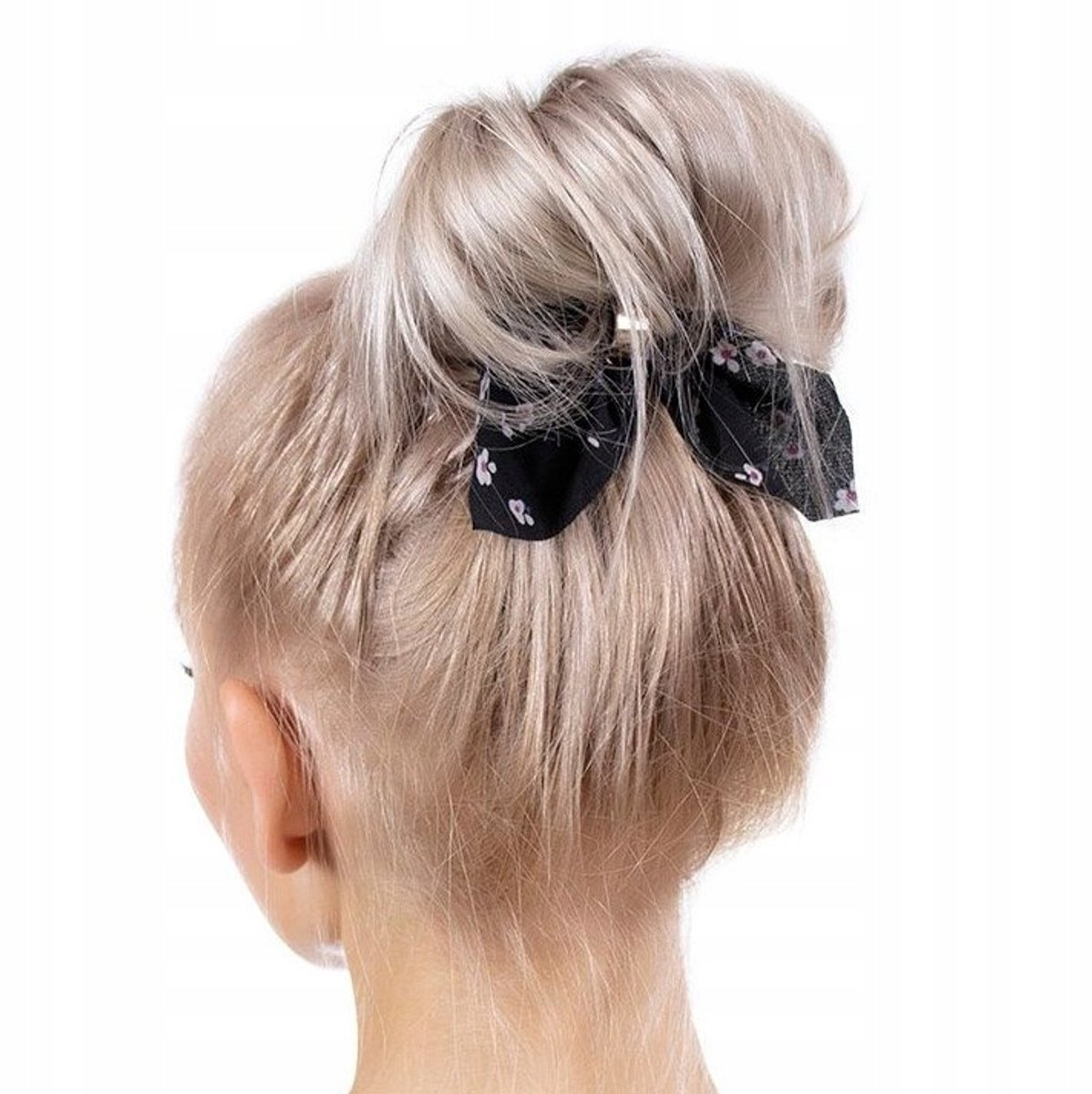 Zwarte Scrunchie Haarband met Strik - Miss Glow