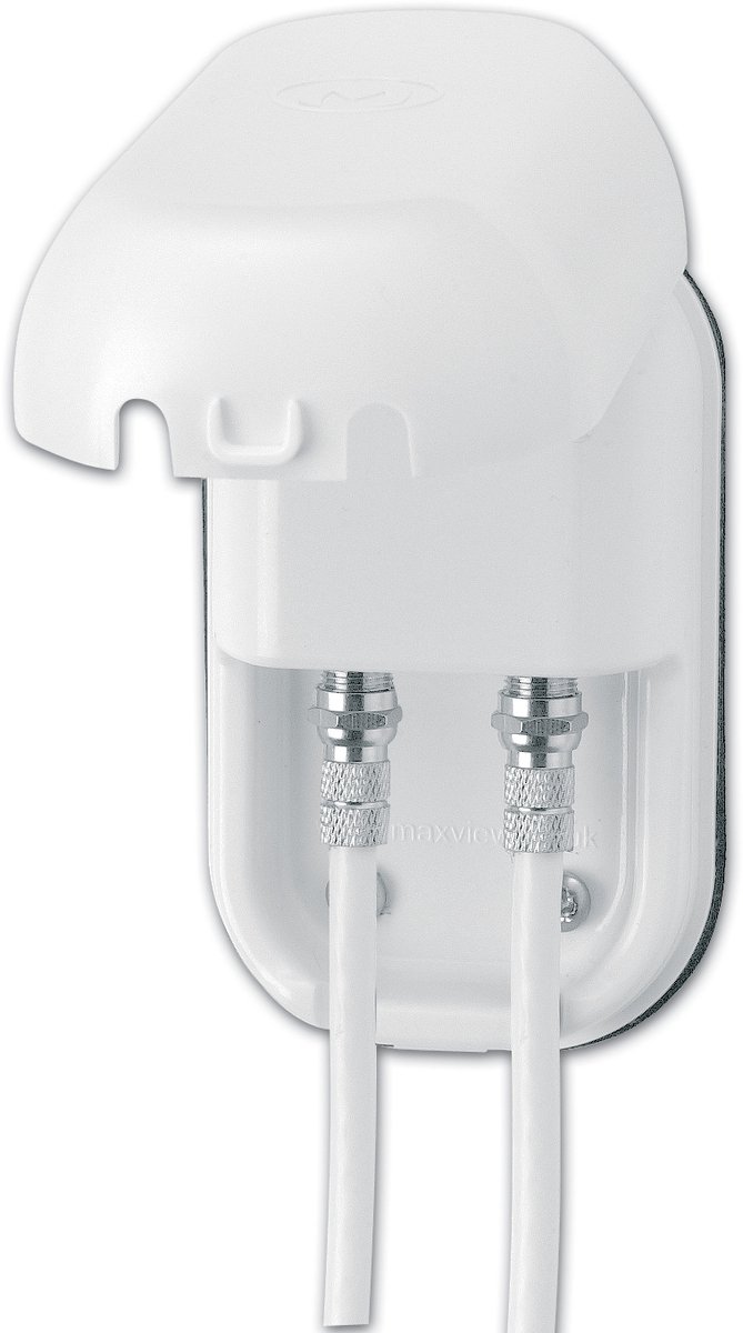 Maxview B2007 waterbestendige socket Twin F-connector - Wit