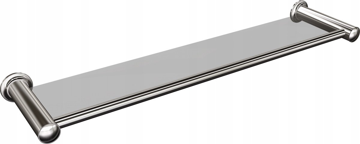 Glazen wandplank badkamer 80 cm - verchroomd