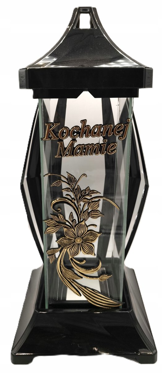 Grote Grafkapel Lantaarn - Zwart/Goud - 40 cm - "Lieve Mama"