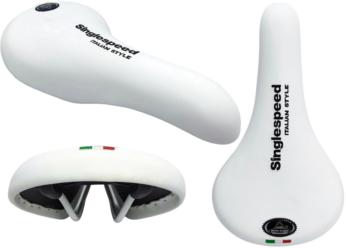 Selle Monte Grappa Singlespeed Fietszadel Wit - Italiaans Design