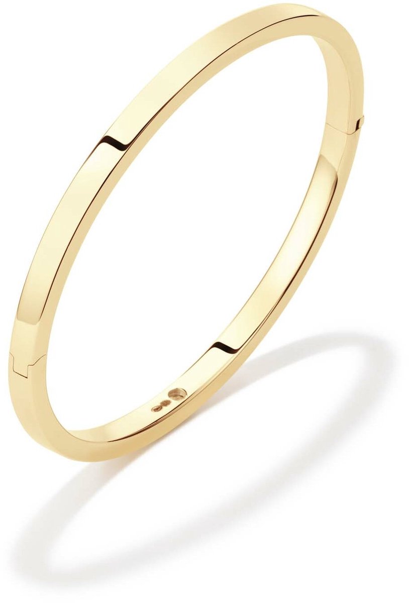 Glow 204.2564.60 Dames Armband - Bangle - Sieraad - 14 Karaat Goud - 4 mm breed - 60 mm lang