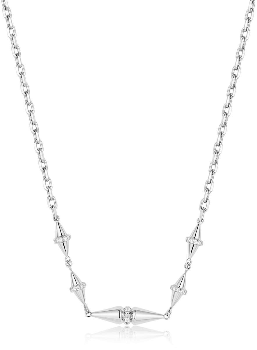 Ania Haie AH N053-04H Polished Punk Dames Ketting - Collier - Sieraad - Schakelketting - Zilver - 925 Zilver - Anker - 20 mm breed - 45 cm lang