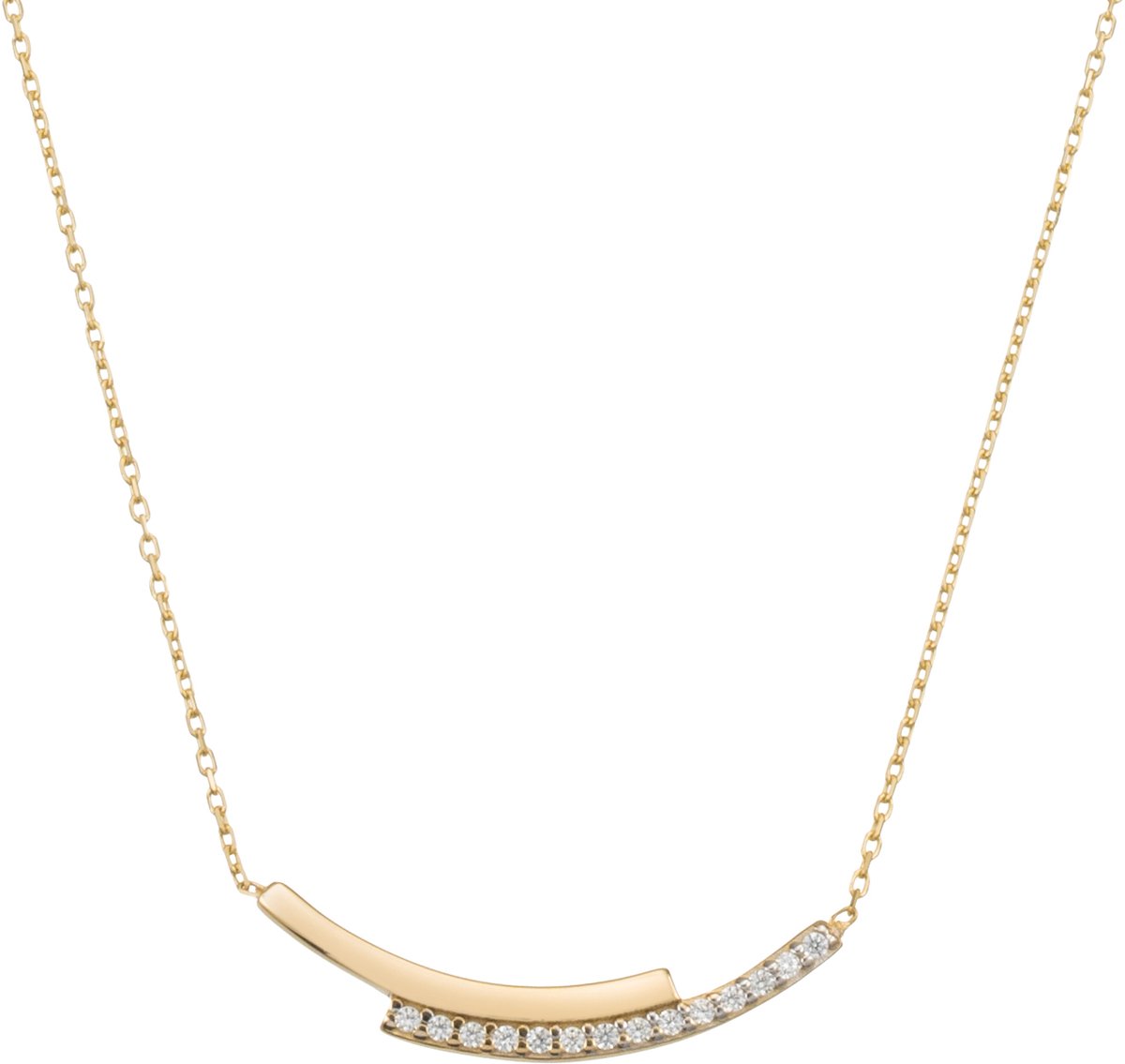 Glow 202.1614.45 Dames Ketting - Collier - Sieraad - Schakelketting - 14 Karaat Goud - 45 cm lang