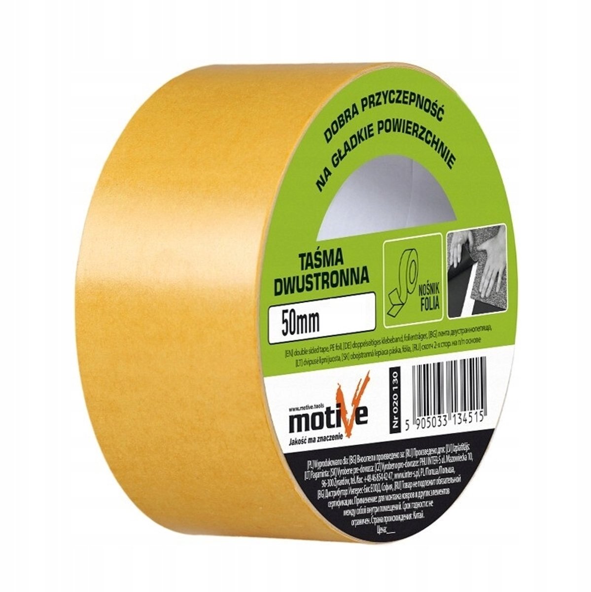 Dubbelzijdige tape 38mm x 5m voor vloerbedekking en tapijt