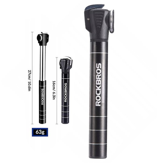 Rockbros Telescopische Fietshandpomp Aluminium AV/FV met Houder — afbeelding 5